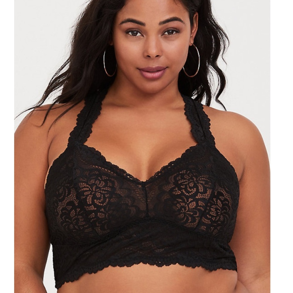 Torrid Black Lace Racerback Bralette size 2